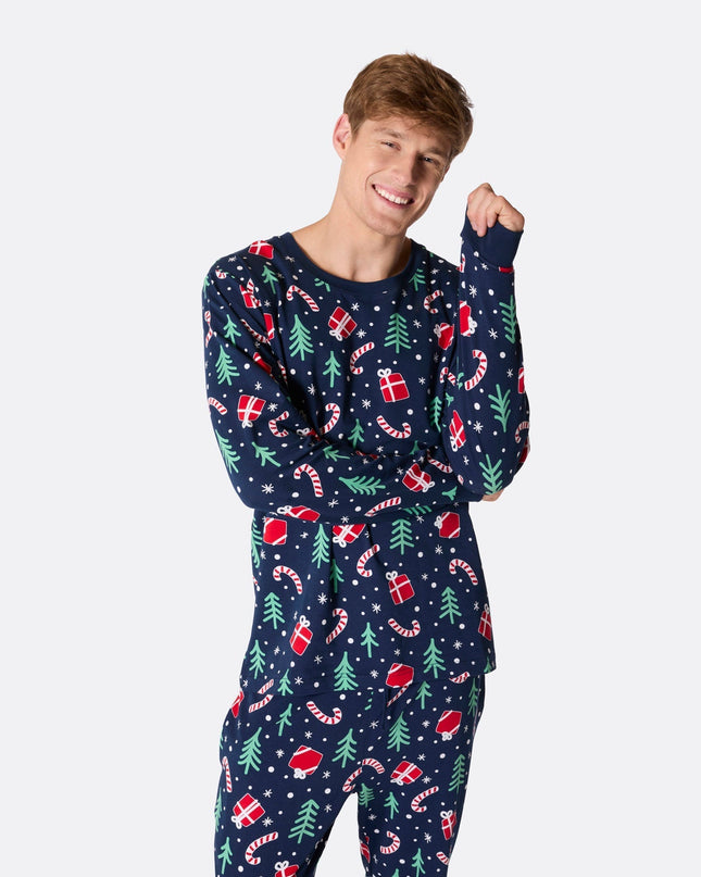 Blue Christmas Pattern Family Pyjamas
