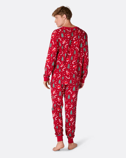 Men's Red Christmas Pattern Pyjamas