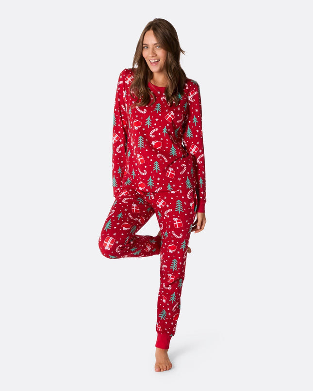 Red Christmas Pattern Christmas Pyjamas Family