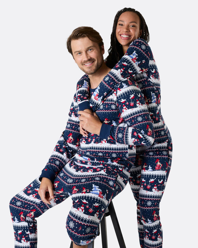Men's Christmas Scenery Pyjamas for Holiday Comfort