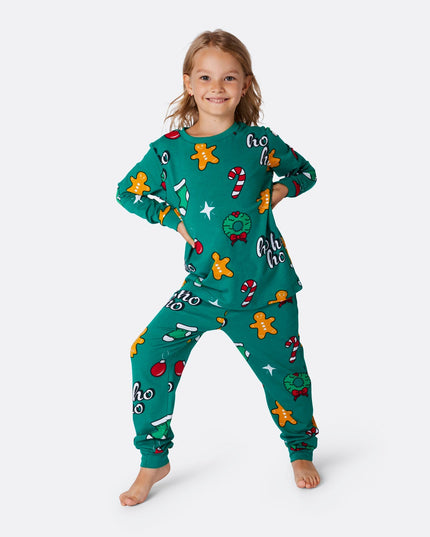 Green Hohoho Christmas Pajamas for Kids