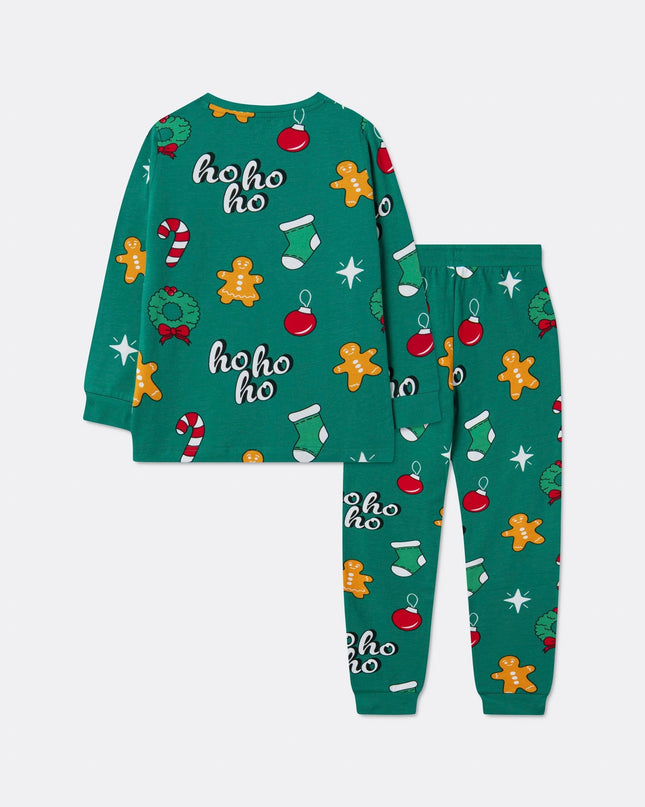 Kids' Green Hohoho Christmas Pyjamas
