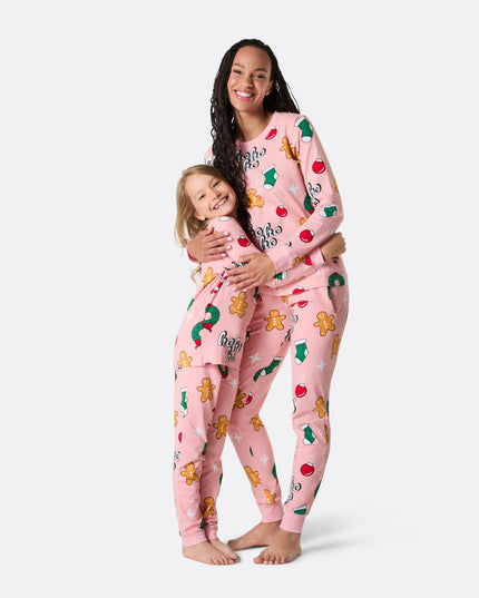 Kids' Pink Hohoho Christmas Pajamas