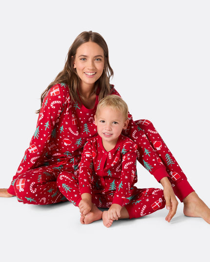 Women's Red Christmas Pattern Christmas Pyjamas