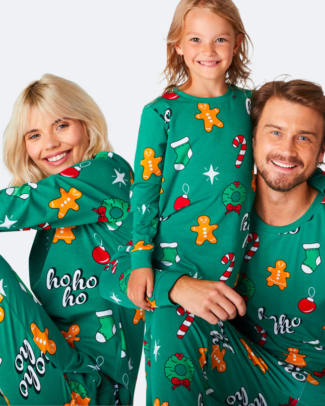 Green Hohoho Family Christmas Pajamas