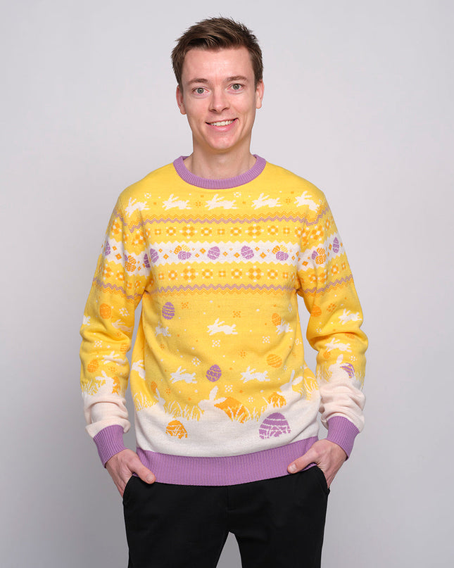 Cute Yellow Easter Sweater for Men
