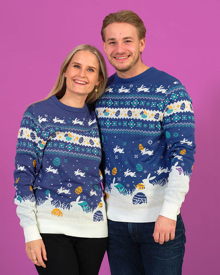 Cute Easter Sweater Blue for Women