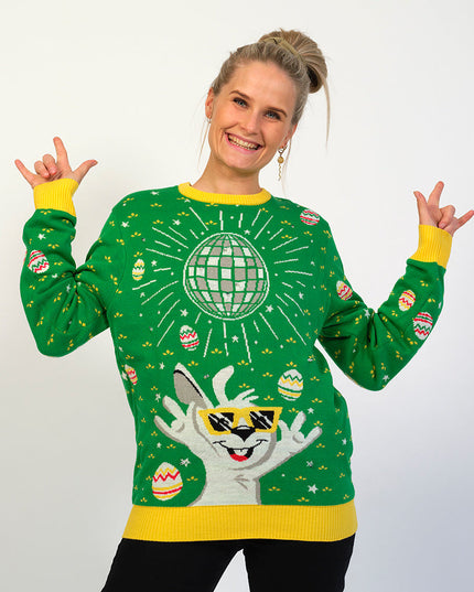 Disco Easter Sweater Green for Women
