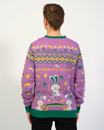 Eggercise Easter Sweater Purple for Men