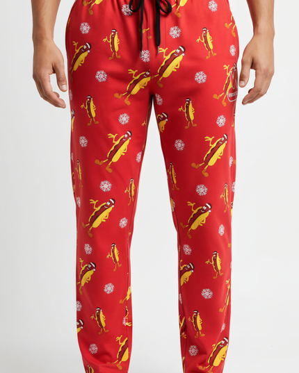 Wienerschnitzel All Over Hot Dog Logo Pajama Pants