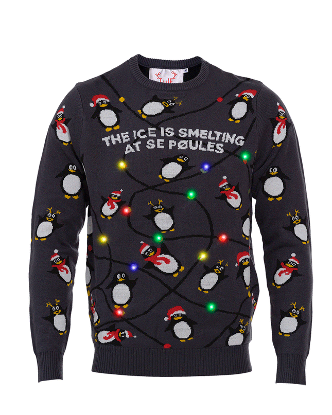 LED Penguin Christmas Sweater for Kids