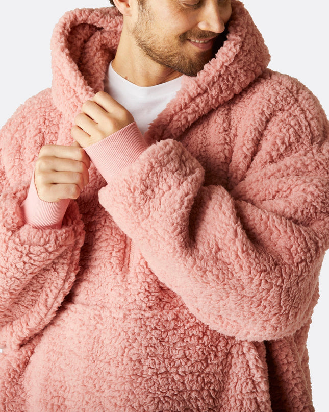HappyHoodie Pink Sherpa for Adults - Bestselling Comfort