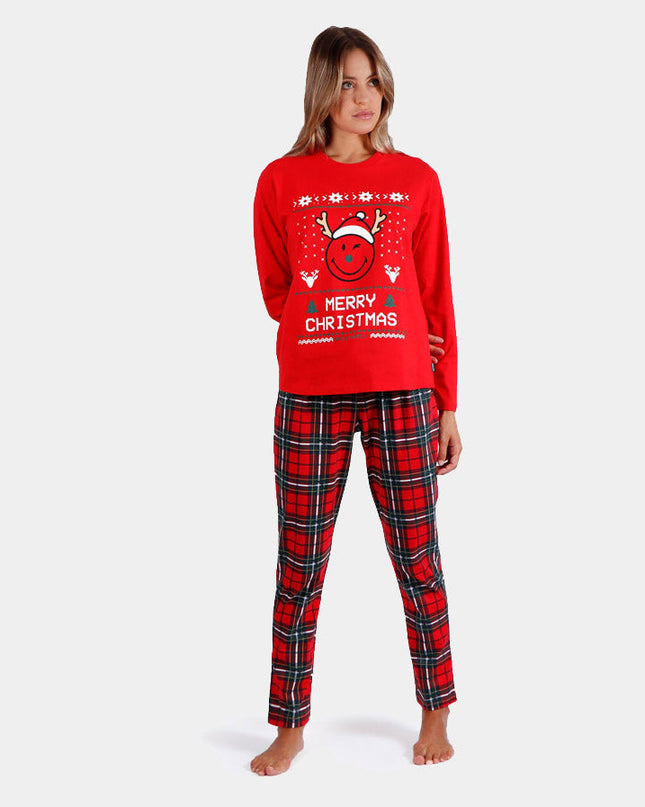 Christmas Pajamas for Women Red Smile Design