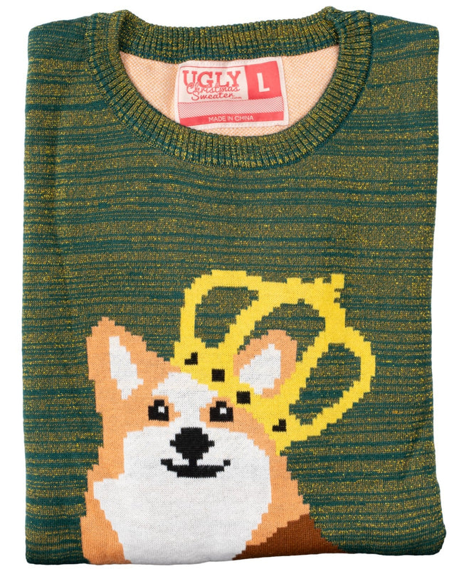 Queen Corgi Dog Lovers Ugly Christmas Sweater