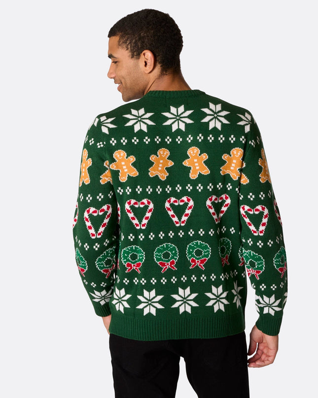 Men's Family Green Christmas Sweater for Holiday Togetherness
