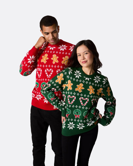 Women's Green Family Christmas Sweater