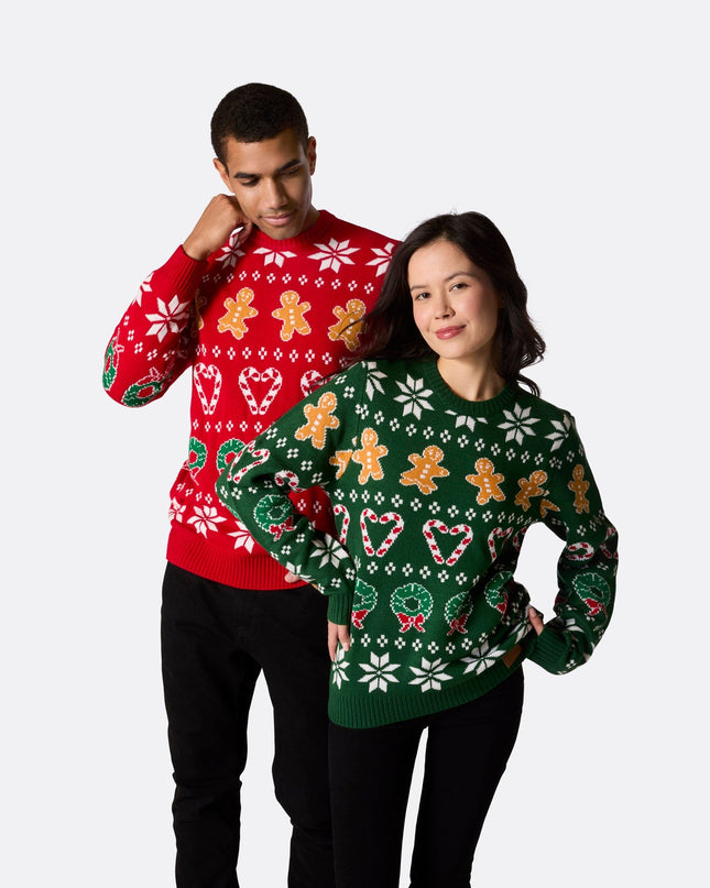 Women's Green Family Christmas Sweater