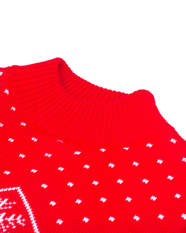 Red Reindeer Women's Ugly Christmas Sweater Dress