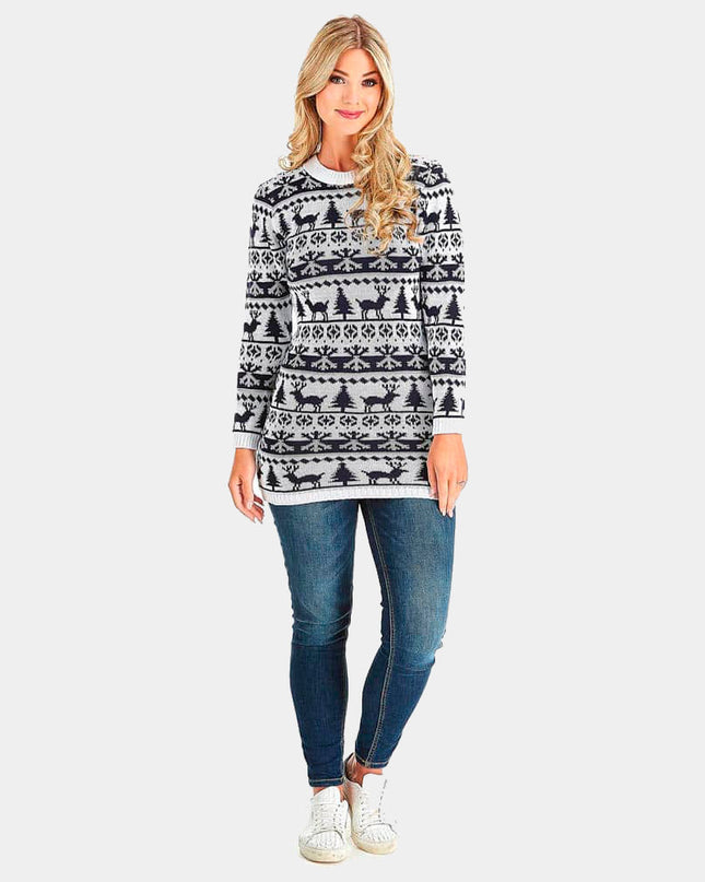 Christmas Dress with Reindeer and Snow