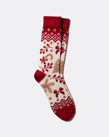 Gingerbread Christmas Knitted Socks for Adults - Holiday Gift