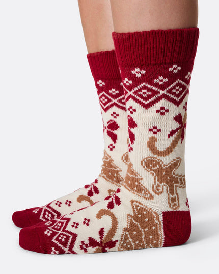 Gingerbread Christmas Knitted Socks for Adults - Holiday Gift