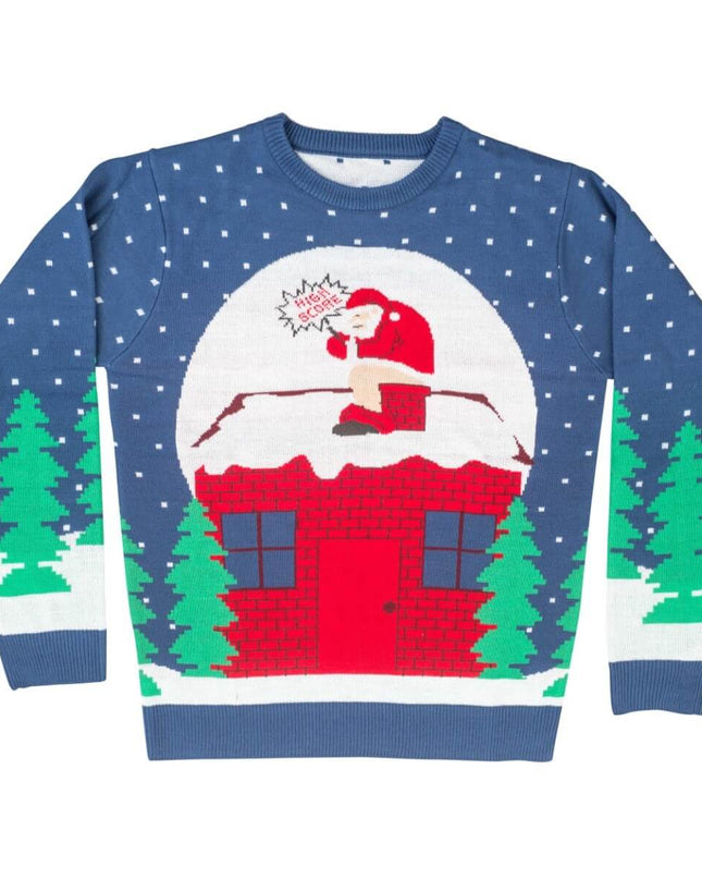 Santa Claus Chimney Surprise Ugly Christmas Sweater