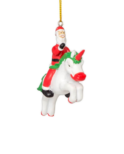 Santa Unicorn Christmas Tree Ornament