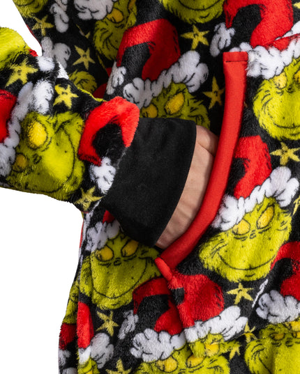 Grinch Santa Hat Pajama Jumpsuit for Men and Women