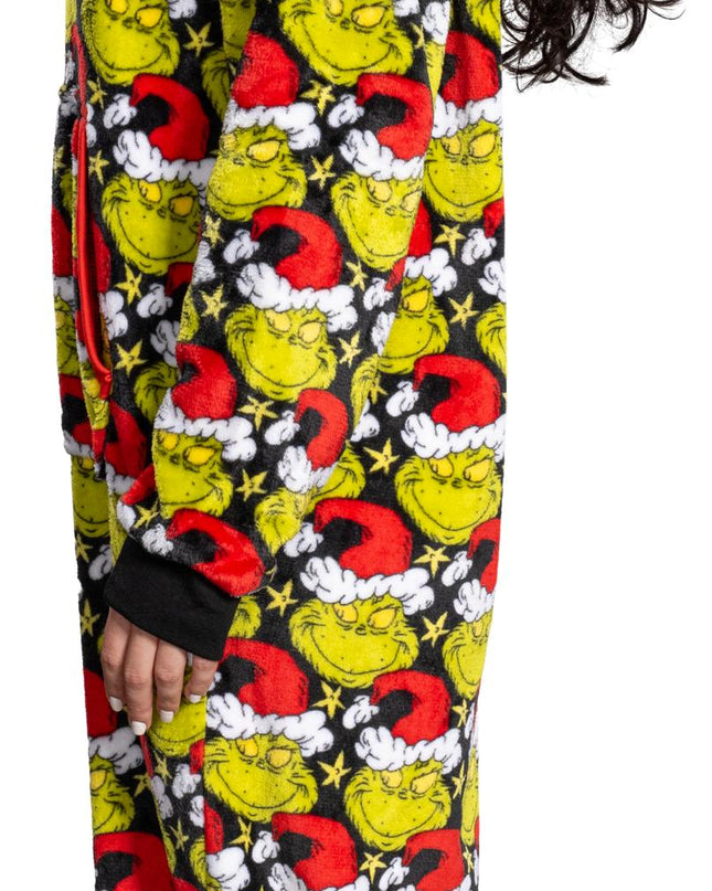 Grinch Santa Hat Pajama Jumpsuit for Men and Women