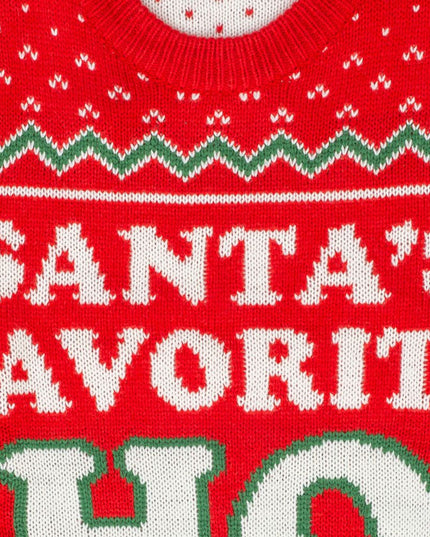 Santa's Favorite Ugly Christmas Sweater with Lights