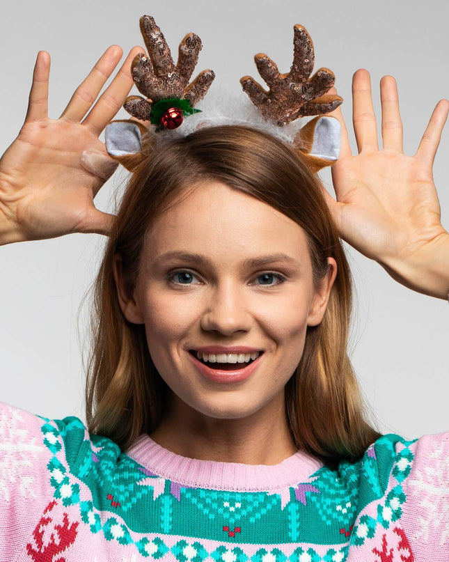 Sequin Reindeer Headband