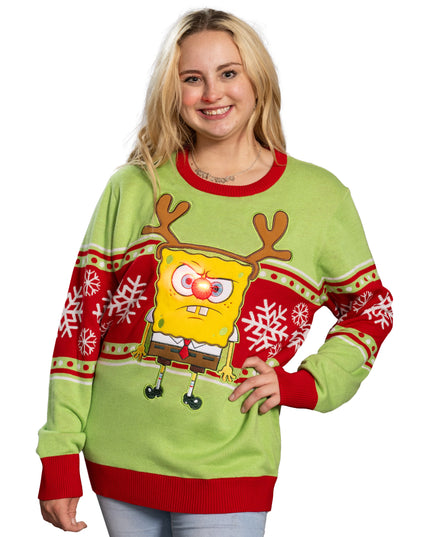 Spongebob LED Reindeer Nose Sweater
