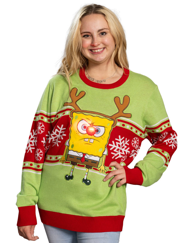 Spongebob LED Reindeer Nose Sweater