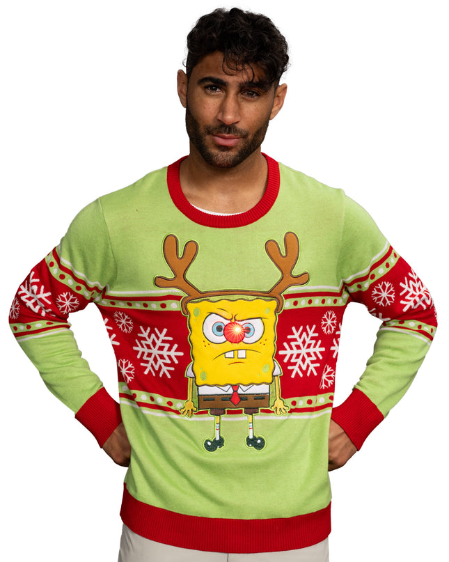 Spongebob LED Reindeer Nose Sweater