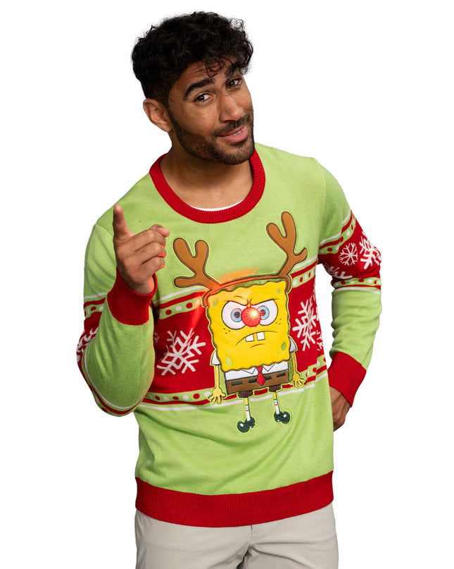 Spongebob LED Reindeer Nose Sweater