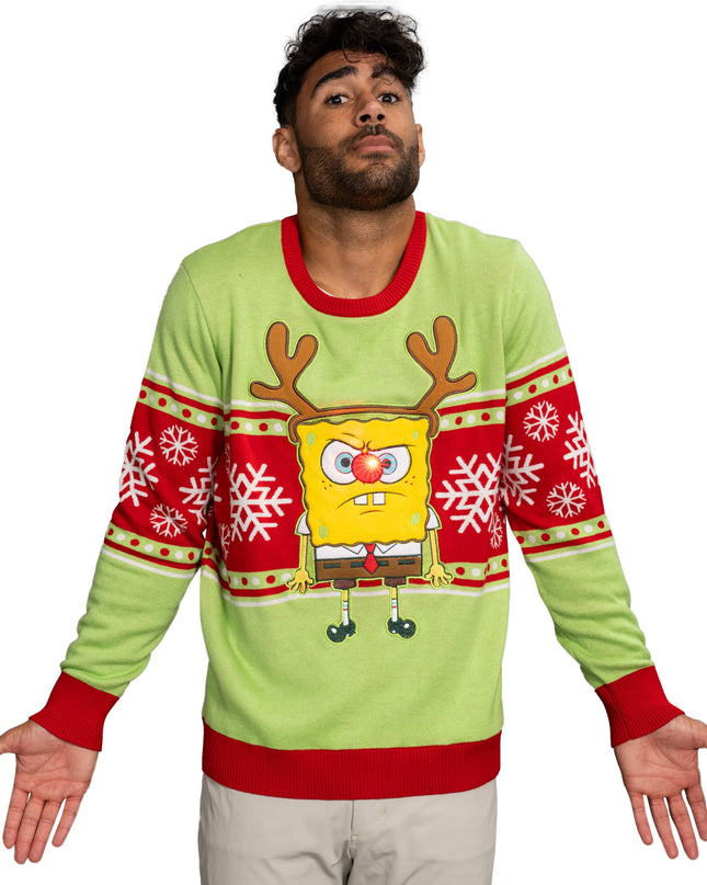 Spongebob LED Reindeer Nose Sweater