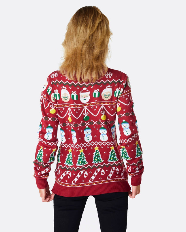 Striped Red Women's Christmas Sweater