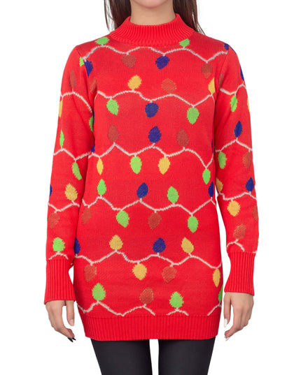 String Lights Women's Christmas Sweater Dress