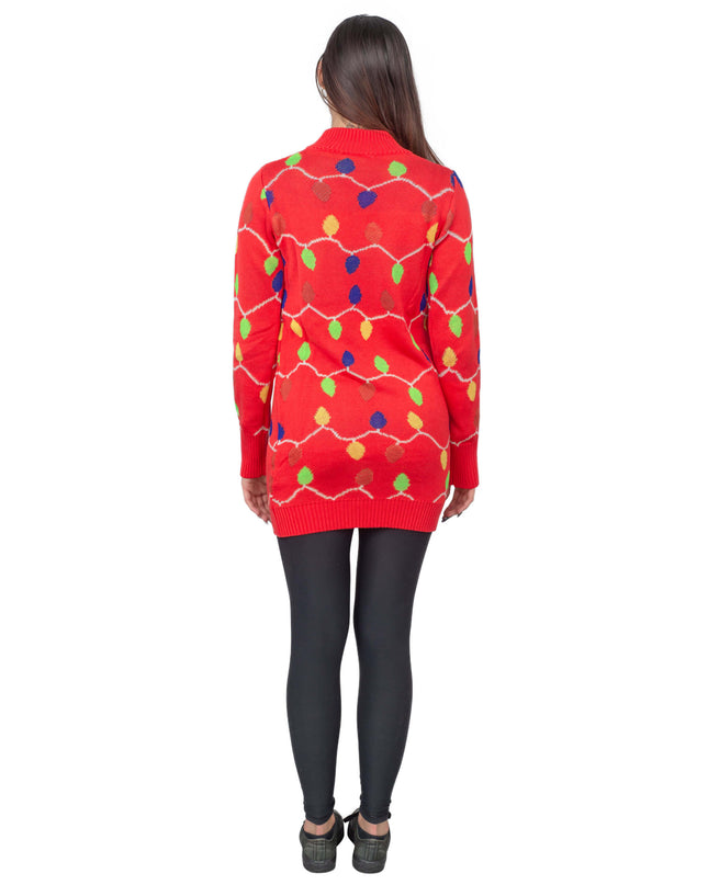 String Lights Women's Christmas Sweater Dress