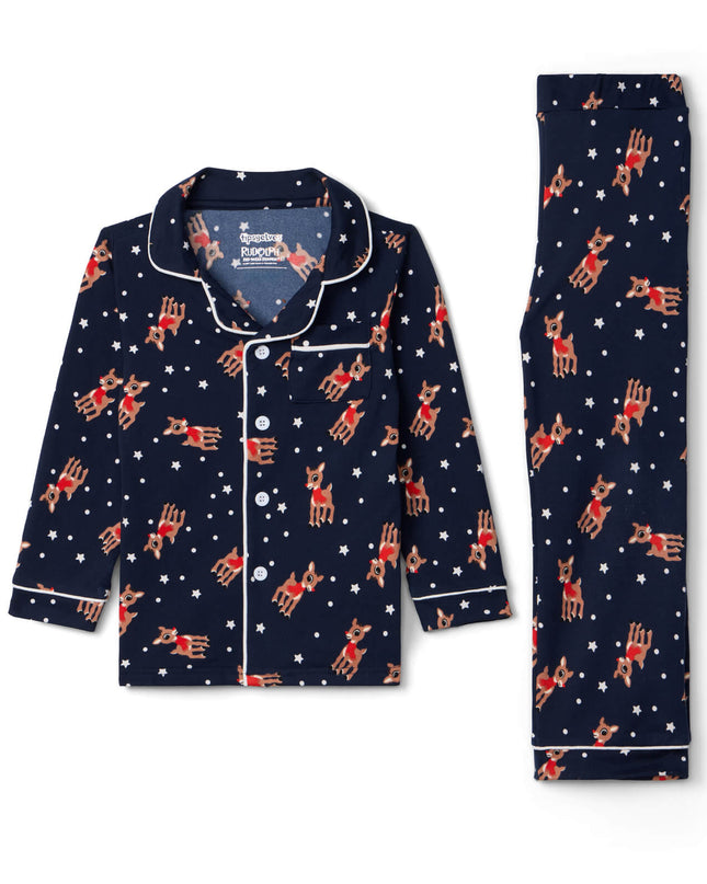 Toddler Boy's Rudolph Lapel Pajama Set