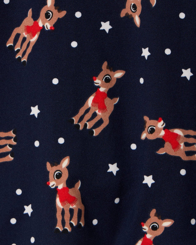 Baby Girl's Rudolph Lapel Pajama Set