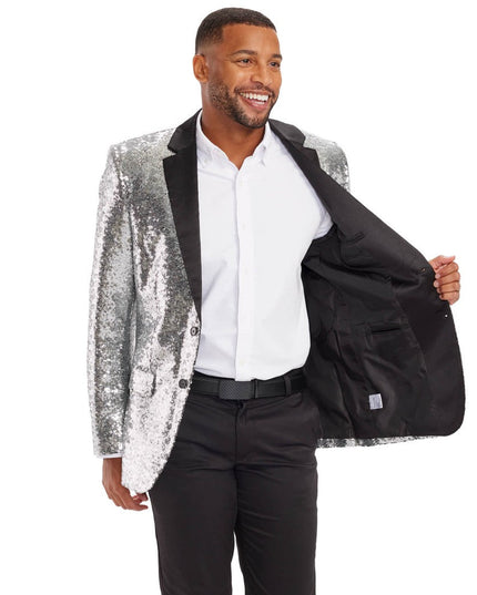 Men's Silver Sequin Blazer