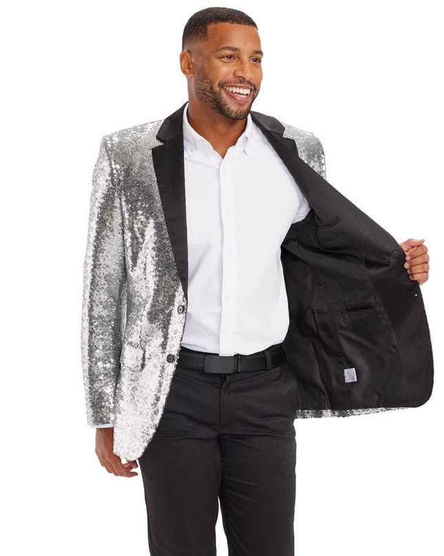 Men's Silver Sequin Blazer