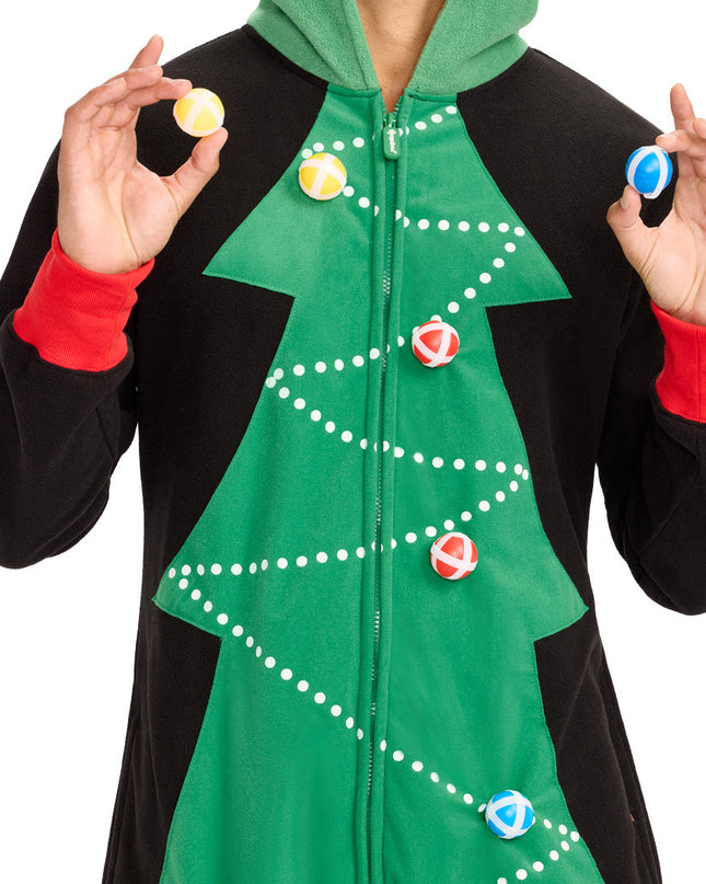 Men's Christmas Tree Toss Game Jumpsuit