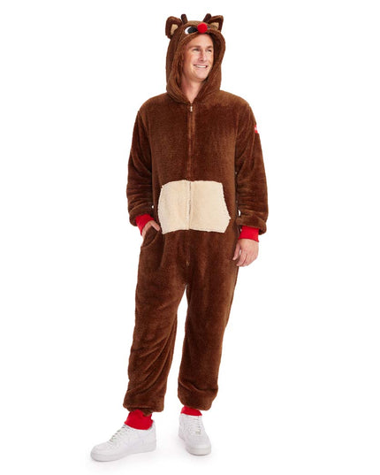 Matching Rudolph Sherpa Family Jumpsuits