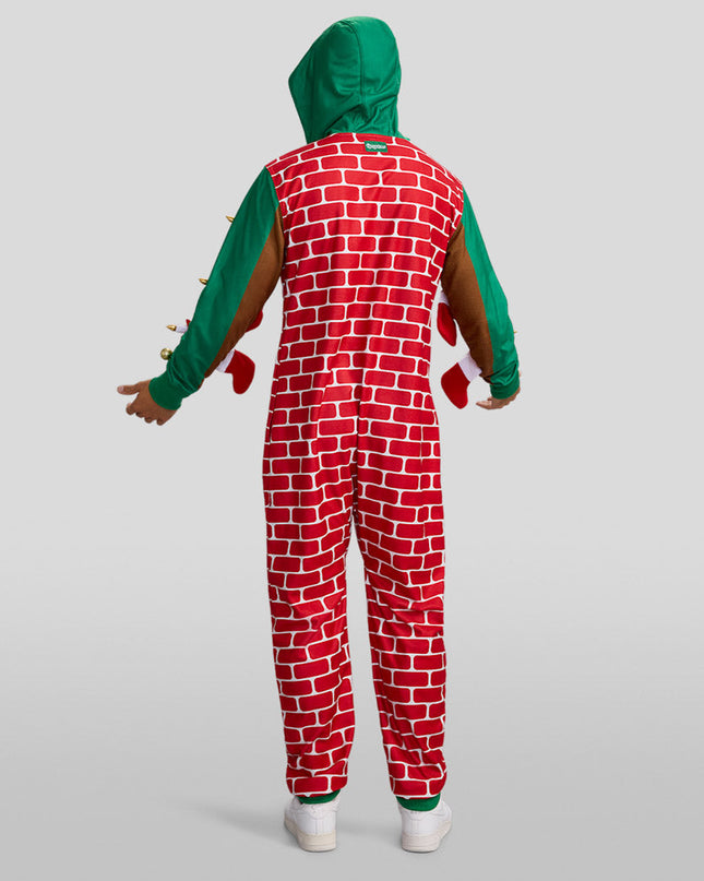 Men's Festive Fireplace Light Up Jumpsuit