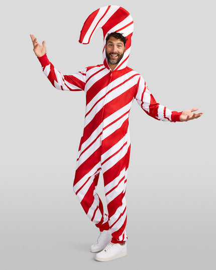 Men's Candy Cane Jumpsuit