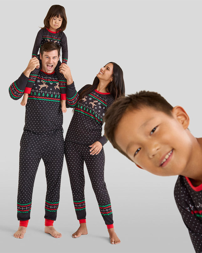 Baby Girl's Fair Isle Rudolph Crew Neck Pajama Set