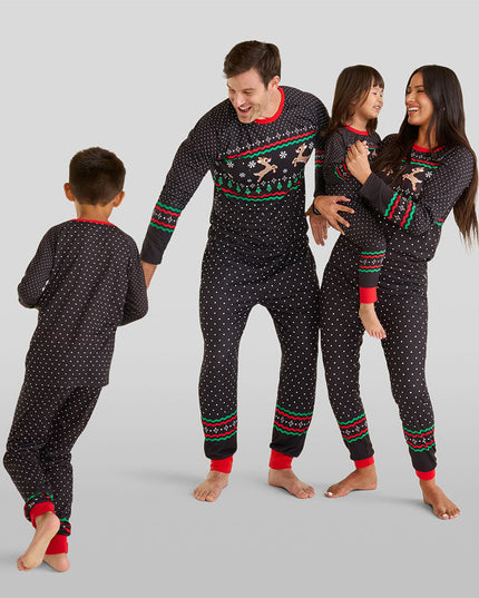 Men's Fair Isle Rudolph Crew Neck Pajama Set
