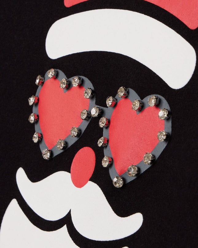 Women's Shimmering Santa Rhinestone Embellished Sweatshirt